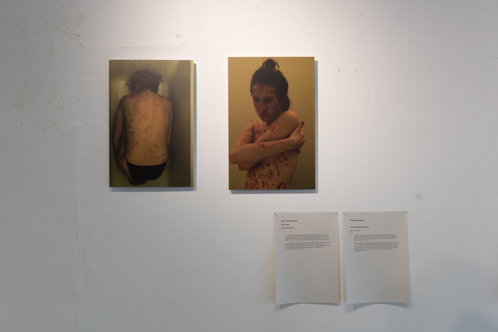 Das Foto zeigt den Ausstellungsraum Photo Dose mit dem Kunstwerk von Hristina Novikova: Unnamed. Foto © Edith-Russ-Haus